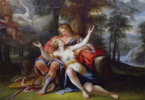Antoine Coypel Venus and Adonis. Oil on copper. Collection of Christchurch Art Gallery Te Puna o Waiwhetū, purchased 1975