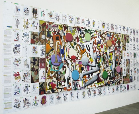 Mark Braunias Encyclo Dimensional, installed at Jonathan Smart Gallery, 2015 (detail).