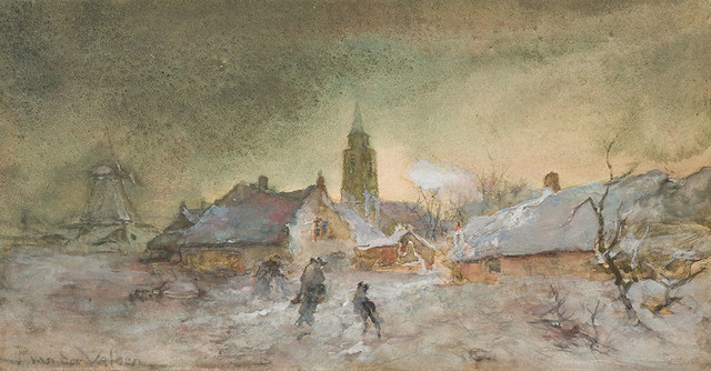 Winter Evening In Holland, Rijnsburg