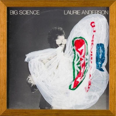 Robert Hood Laurie Anderson Big Science 2007. Album cover, vinyl and plastic bag. On loan from the Olivia Spencer Bower Foundation Award Collection.