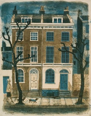 Juliet Peter Facades, W.9. Lithograph. Collection of Christchurch Art Gallery Te Puna o Waiwhetū