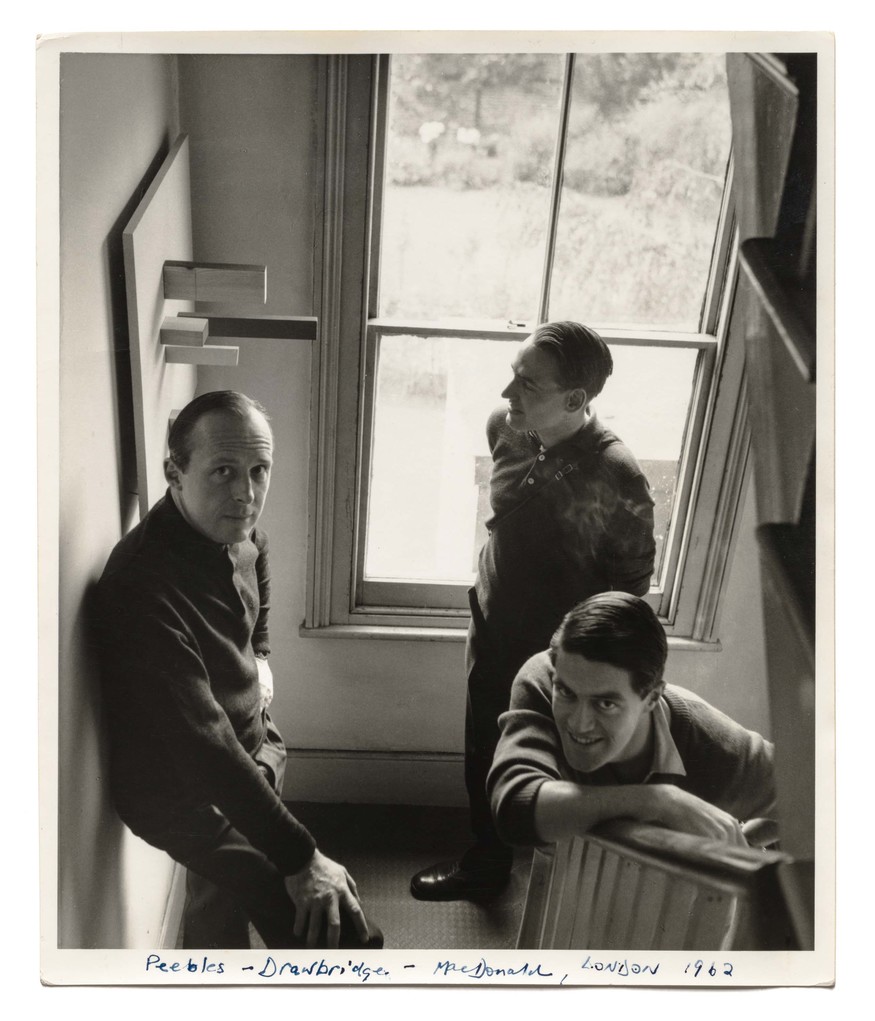 Don Peebles, Robert MacDonald and John Drawbridge at 5 Nugent Tce, St John’s Wood, London, 1962. Photo: Alex Starkey, FRPS