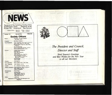 Canterbury Society of Arts News, number 113, December/January/February 1983/4