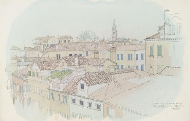 St Marks Campanile From the Studio of Dr Renzo Padovan, Venice, 29 April 1974