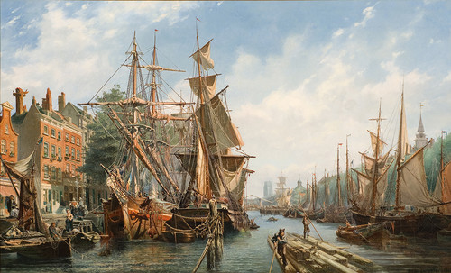 Petrus van der Velden The Leuvehaven, Rotterdam Collection of Christchurch Art Gallery Te Puna o Waiwhetū; purchased 2010, with assistance from Gabrielle Tasman in memory of Adriaan and the Olive Stirrat bequest. Purchase supported by Christchurch City Council's Challenge Grant to Christchurch Art Gallery Trust.