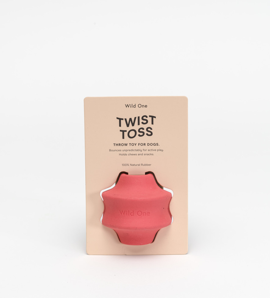 Dog Toy - Twist Toss/Throw (coral)