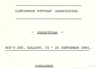 Canterbury Potters Association exhibition 1964