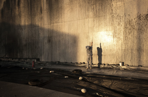 Ash Keating Concrete Propositions 2012. Acrylic house paint on concrete. Copyright the artist. Courtesy the artist and Fehily Contemporary, Melbourne Australia. Photo: John Collie