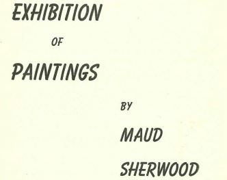 Maud Sherwood 1958 exhibition catalogue