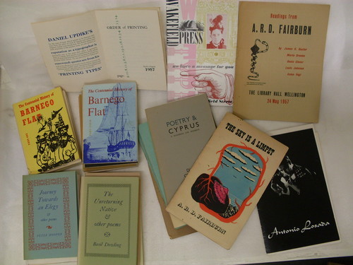 Small selection of the private press books gifted by the Bensemann Family in 2012.