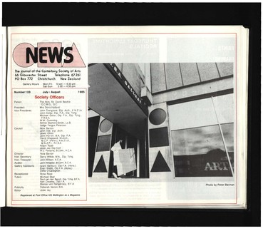 Canterbury Society of Arts News, number 123, July/August 1985