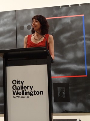 City Gallery Wellington director Elizabeth Caldwell opens the exhibition