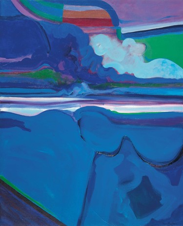 Quentin MacFarlane Southerly Stormclouds 1969. Acrylic on canvas. Collection of Christchurch Art Gallery Te Puna o Waiwhetū, purchased 1969