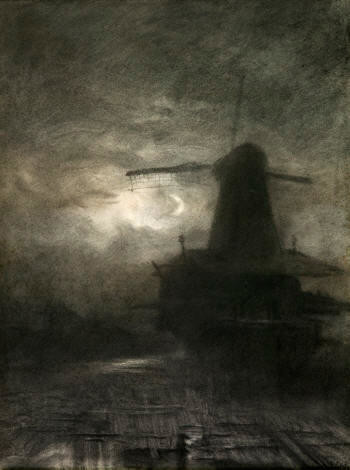 Windmill by Moonlight