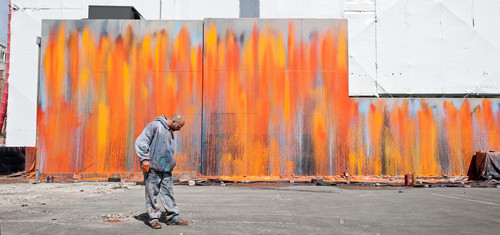 Ash Keating Concrete Propositions 2012. Acrylic house paint on concrete. Copyright the artist. Courtesy the artist and Fehily Contemporary, Melbourne Australia. Photo: John Collie