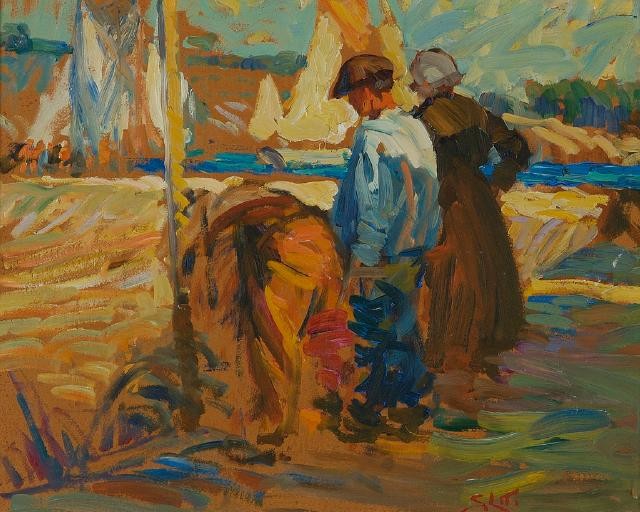 Fishermen on the Slip at the Digue, Concarneau