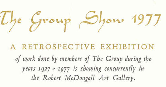 Official invitation to The Group exhibition at the CSA and the McDougall Galleries. 