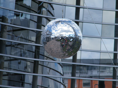The mirror ball was hoisted in the spirit of peace and the beats began.