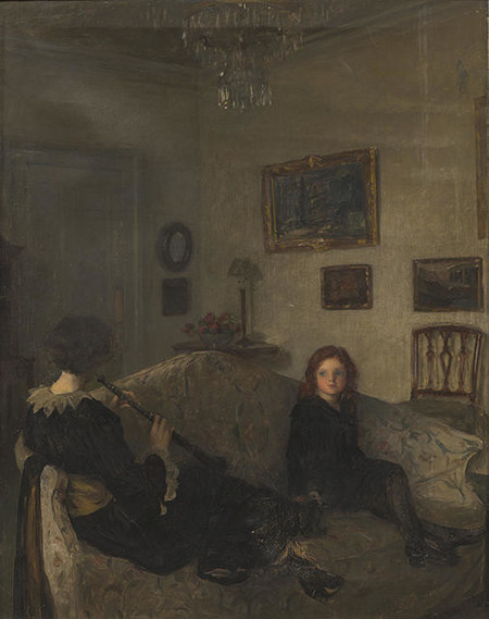 Elizabeth Graham Chalmers The Oboe c. 1916. Oil on canvas. Gift of Caroline Cameron, granddaughter of the artist, 2020