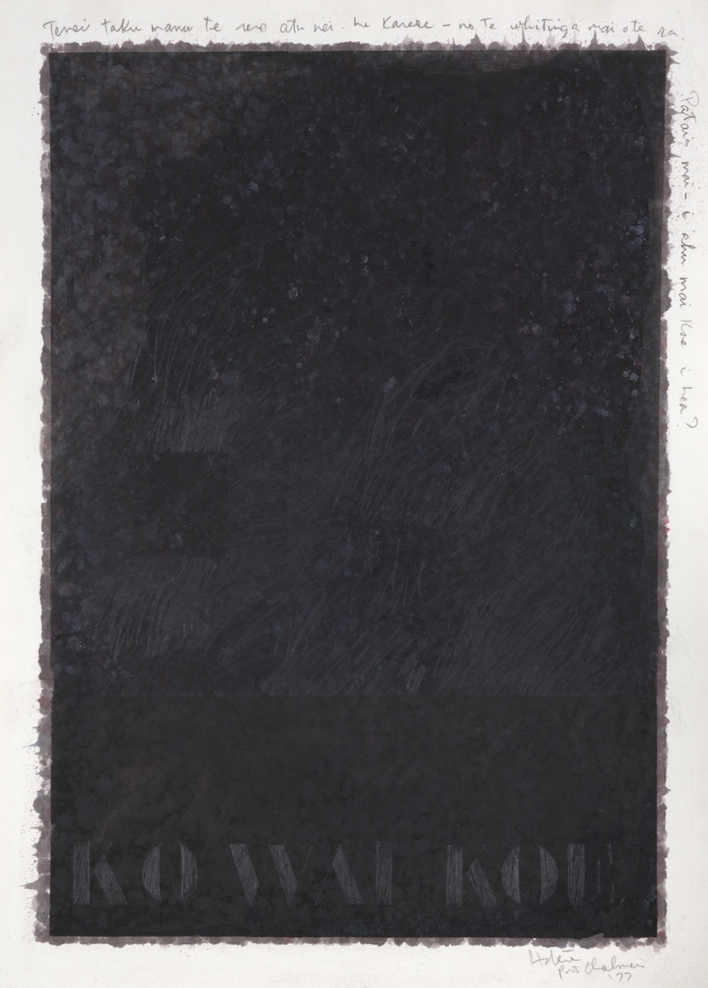 Drawing (KO WAI KOE?) by Ralph Hotere