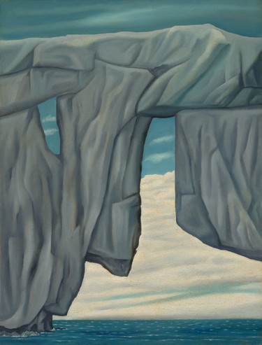 Leo Bensemann Seascape with causeway 1979. Oil. Collection of Christchurch Art Gallery Te Puna o Waiwhetū, Lawrence Baigent / Robert Erwin bequest, 2003