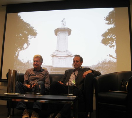 Laurence Aberhart and Jock Phillips: Remembering ANZAC. At WORD Christchurch, Christchurch. Sunday 31 August 2014. Photo by Lisa Stanger. From the collection of Christchurch City Libraries