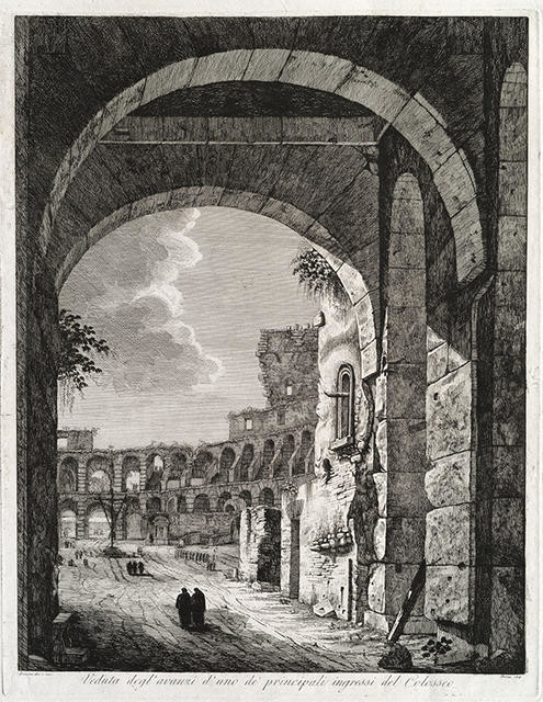 Veduta degl’avanzi d’uno de’ principali ingressi del Colosseo