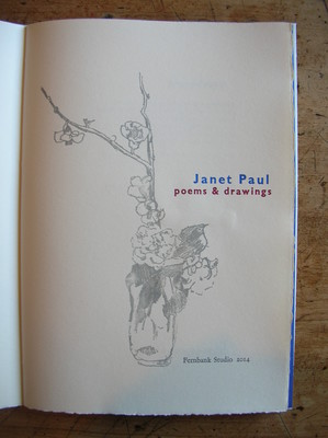 Title page for Janet Paul: Poems and Drawings, Fernbank Studio, Wellington, 2014