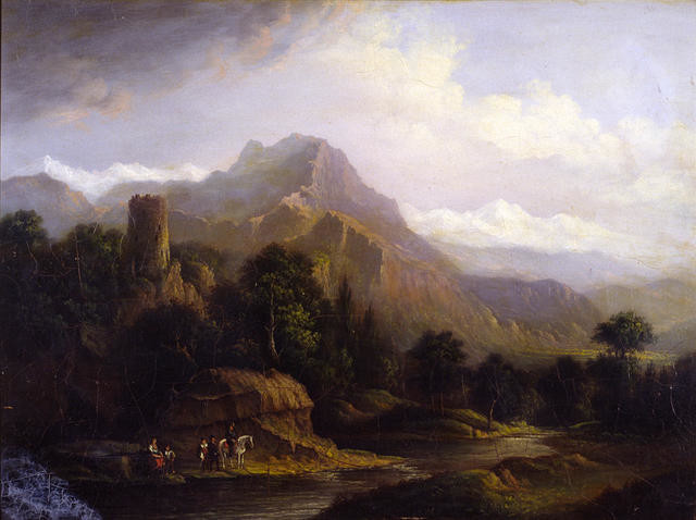 Landscape, Ruined Castle In Romantic Setting