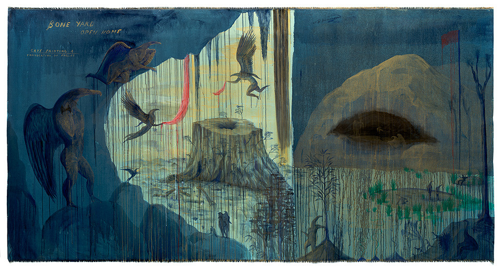Bill Hammond Bone Yard Open Home, Cave Painting 4, Convocation of Eagles