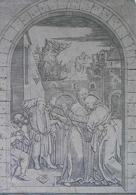 Meeting of St. Anne and St. Joachim at the Golden Gate, from The Life of the Virgin, after Albrecht Dürer