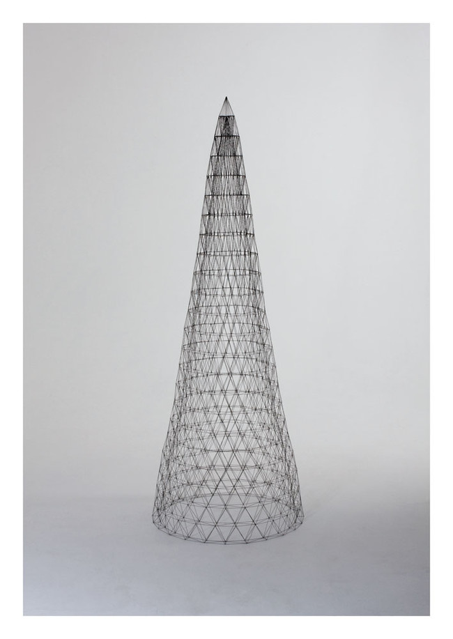 Peter Trevelyan Hyperboloid 2012.0.5mm graphite, MDF plinth,Perspex case