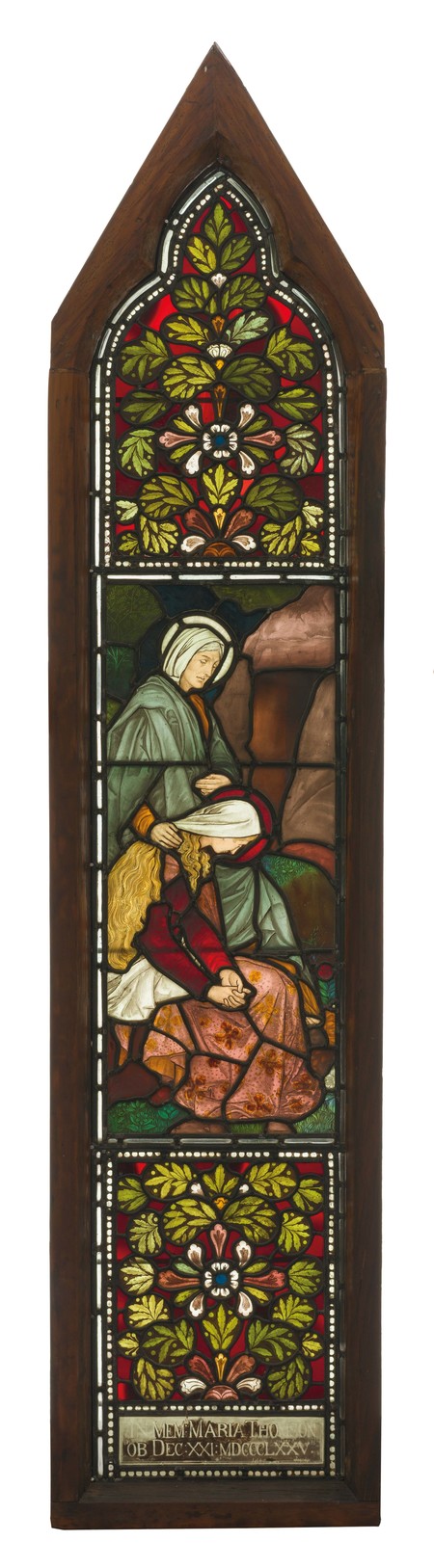 James Powell and Sons St Mary Magdalene and Mary Mother of James at the Empty Tomb c. 1877. Stained glass. Collection of Christchurch Art Gallery Te Puna o Waiwhetū, purchased 1987