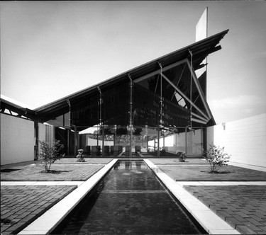 Harewood Memorial Gardens and Crematorium, Christchurch, long garden 1963. Photograph. Martin Barriball