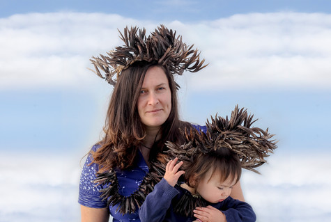 Sarah Hudson Rachael and Indigo in Harakeke 2016. Photograph. Courtesy of the artist