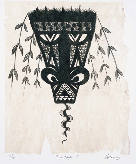 Fatu Feu’u Taputapu 1 1990. Lithograph. Collection of Christchurch Art Gallery Te Puna o Waiwhetū, purchased 1991