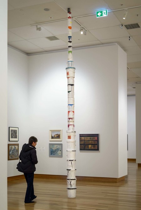 Glen Hayward Yertle 2011. Wood (kauri, pine, pūriri, rimu, tōtara), acrylic paint, wire. Collection of Christchurch Art Gallery Te Puna o Waiwhetū, purchased 2011