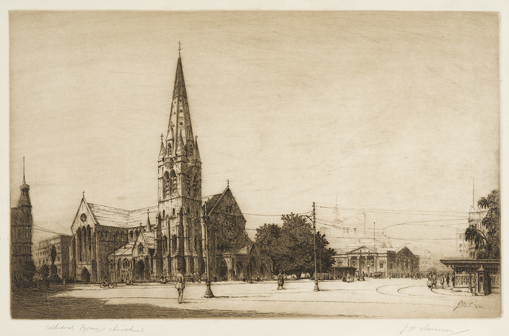Cathedral Square, Christchurch by John Mills Thomasson