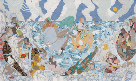 Kushana Bush Glukupikron 2020. Gouache, watercolour, metallic gouache on paper. Collection of Christchurch Art Gallery Te Puna o Waiwhetū, purchased 2020