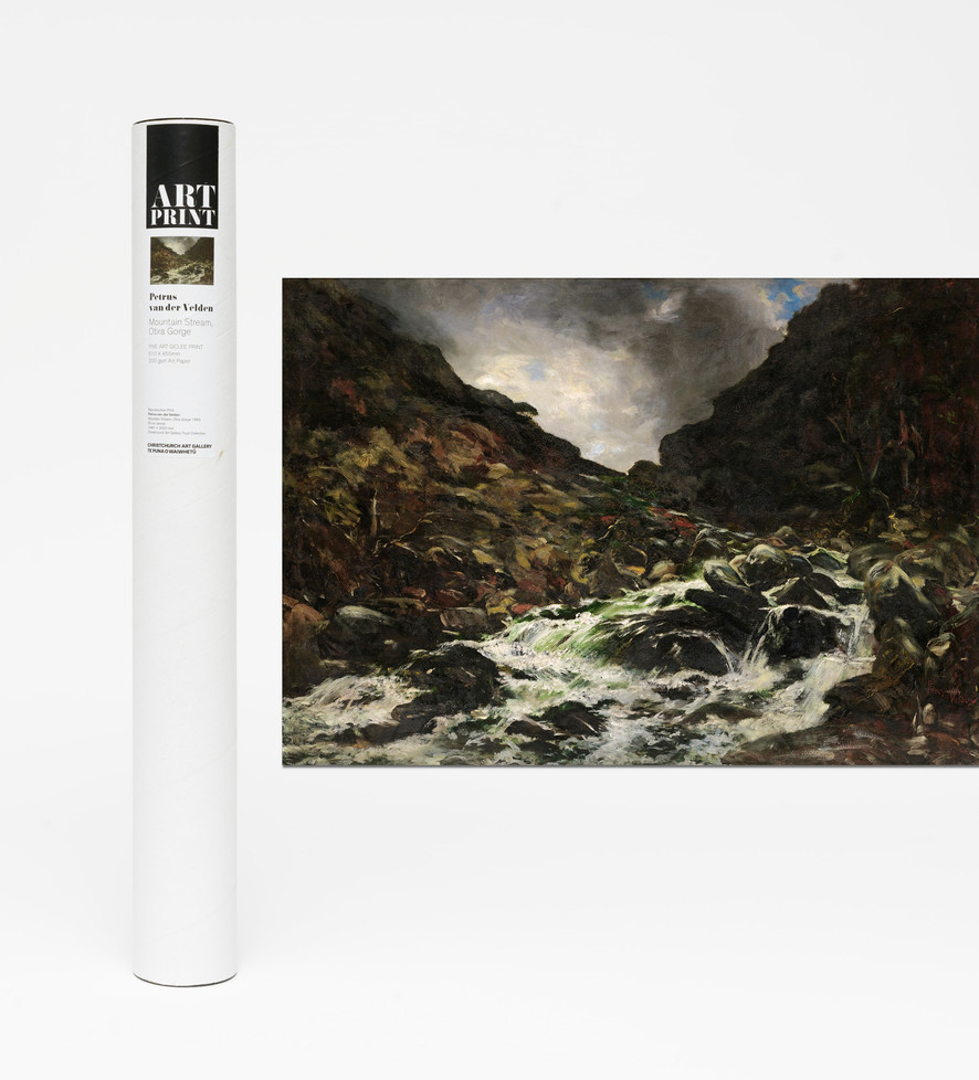 Petrus van der Velden Mountain Stream, Otira Gorge Poster Print