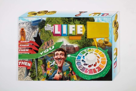 Simon Denny Canvas Work Game of Life Cover 2017. Commissioned painting, UV print on canvas. Private collection, Auckland