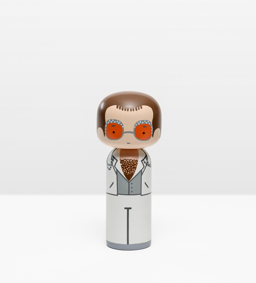 Elton John White Kokeshi
