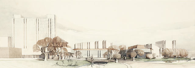 Competition sketch for the Christchurch Town Hall