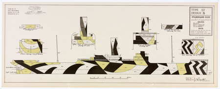 Maurice L. Freedman Dazzle camouflage, Type 17 Design B. Collection of the Fleet Library at RISD. Reproduced with permission