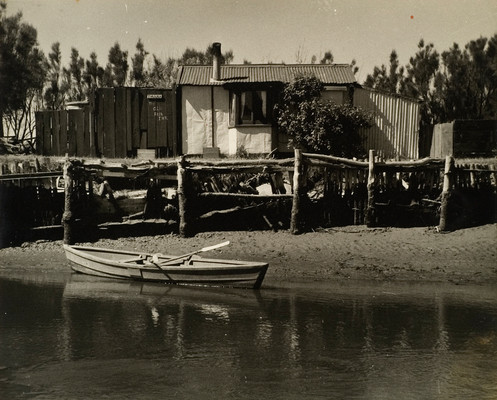 Rudolf Gopas Brooklands. Black and white photograph. Collection of Christchurch Art Gallery Te Puna o Waiwhetū, presented to the Gallery by Airini Gopas 1986. Reproduced with permission