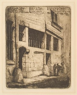 Charles Meryon La Rue Des Mauvais Garçons. Etching. Collection of Christchurch Art Gallery Te Puna o Waiwhetū, purchased 1971