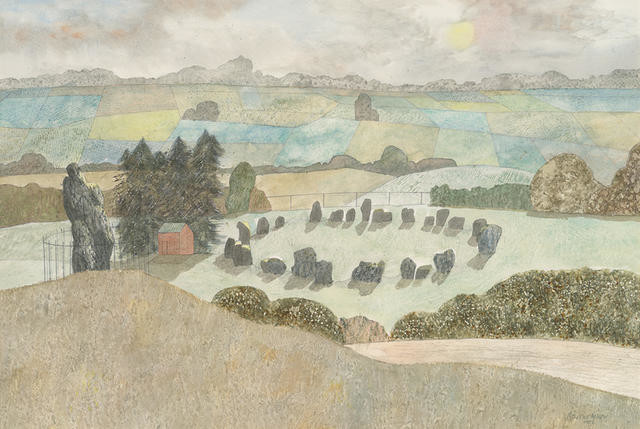 Untitled (Landscape with a circle of ancient standing stones)