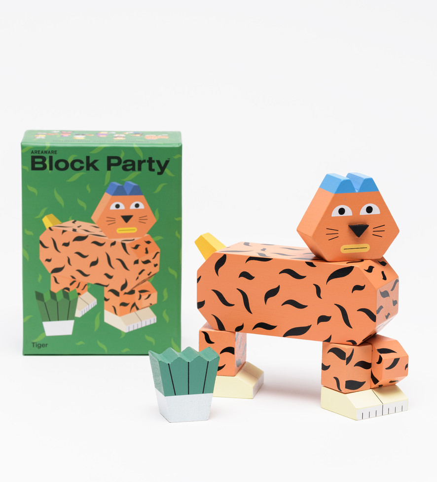 Block Party Tiger Wooden Toy – Areaware