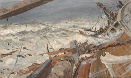 William Wyllie The Sloping Deck 1871. Oil on card. Collection of Christchurch Art Gallery Te Puna o Waiwhetū, presentedby the family of James Jamieson 1932
