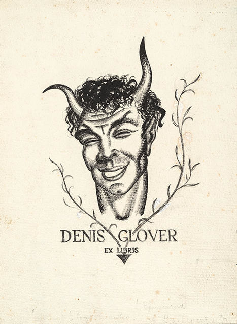 Bookplate design for Denis Glover